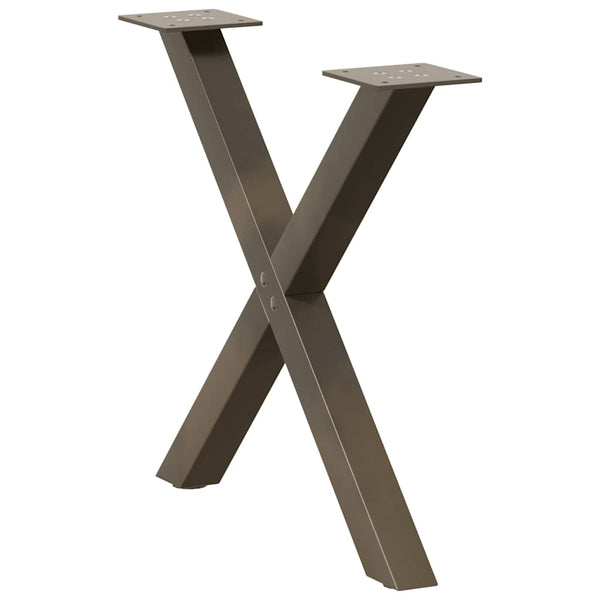 Sohvapöydän jalat X-muotoiset 2 kpl Luonnonvärinen teräs 50x(42-43) cm Teräs