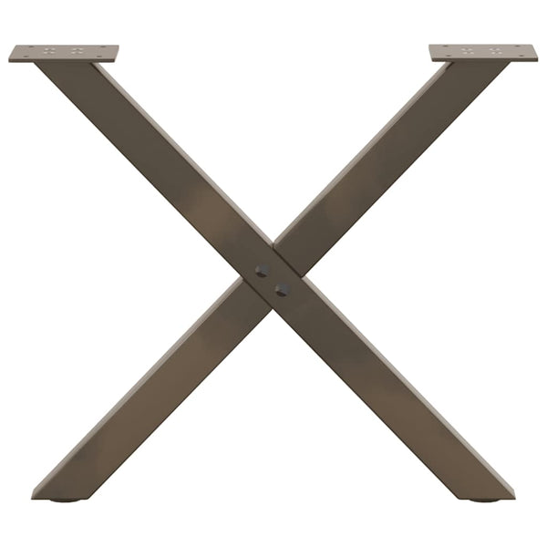 Sohvapöydän jalat X-muotoiset 2 kpl Luonnonvärinen teräs 50x(42-43) cm Teräs