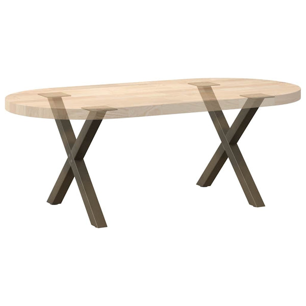 Sohvapöydän jalat X-muotoiset 2 kpl Luonnonvärinen teräs 50x(42-43) cm Teräs