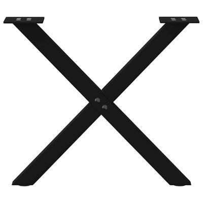 Sohvapöydän jalat X-muotoiset 2 kpl musta 60x(42-43) cm teräs