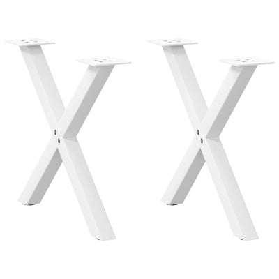 Sohvapöydän jalat X-muotoiset 2 kpl Valkoinen 60x(42-43) cm