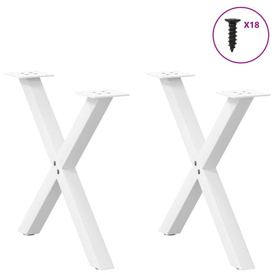 Sohvapöydän jalat X-muotoiset 2 kpl Valkoinen 60x(42-43) cm