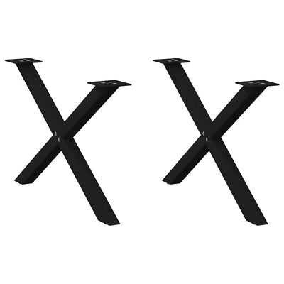 Sohvapöydän jalat X-muotoiset 2 kpl Musta 70x(42-43) cm Teräs