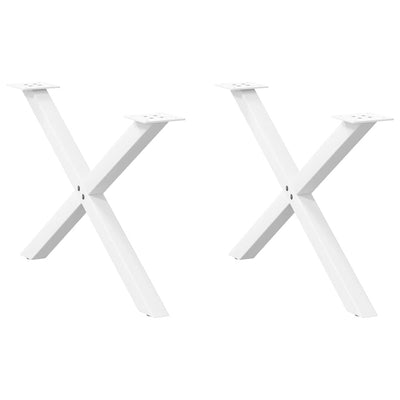 Sohvapöydän jalat X-muotoiset 2 kpl Valkoinen 70x(42-43) cm