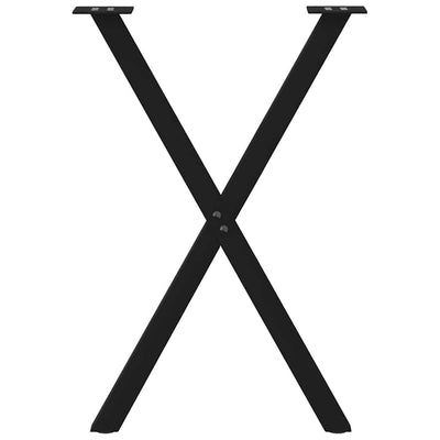 Ruokapöydän jalat X-muotoiset 2 kpl Musta 50x(72-73) cm Teräs