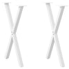 Ruokapöydän jalat X-muotoiset 2 kpl valkoinen 50x(72-73) cm teräs