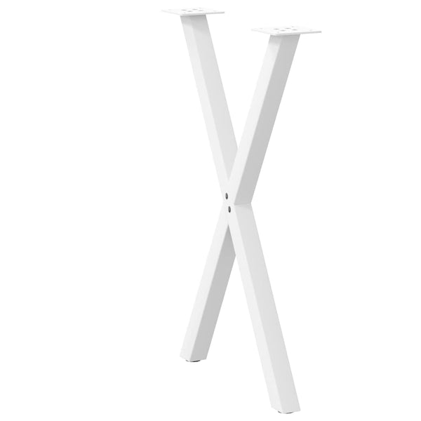 Ruokapöydän jalat X-muotoiset 2 kpl valkoinen 50x(72-73) cm teräs