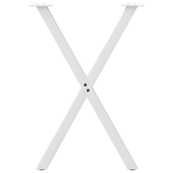 Ruokapöydän jalat X-muotoiset 2 kpl valkoinen 50x(72-73) cm teräs