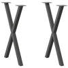 Ruokapöydän jalat X-muotoiset 2 kpl Antrasiitti 50x(72-73) cm