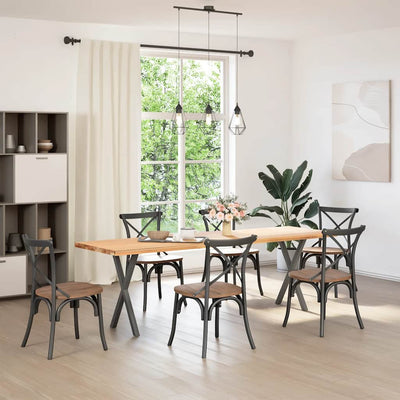 Ruokapöydän jalat X-muotoiset 2 kpl Antrasiitti 50x(72-73) cm