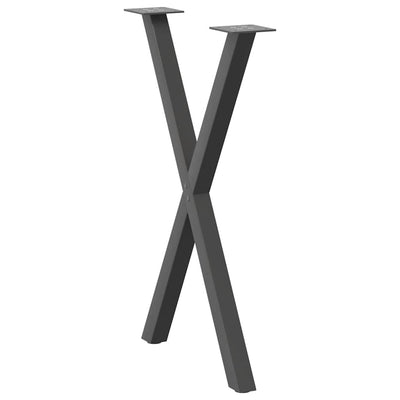 Ruokapöydän jalat X-muotoiset 2 kpl Antrasiitti 50x(72-73) cm
