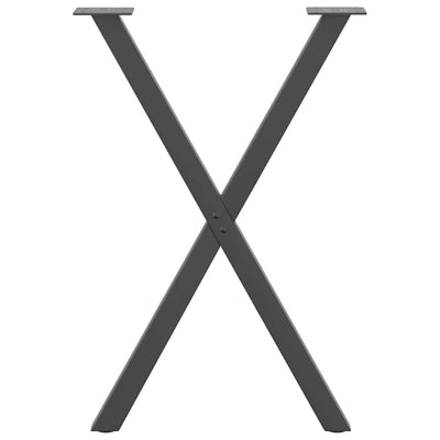 Ruokapöydän jalat X-muotoiset 2 kpl Antrasiitti 50x(72-73) cm