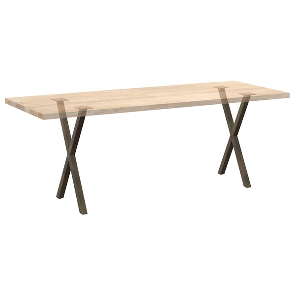 Ruokapöydän jalat X-muotoiset 2 kpl Luonnonvärinen teräs 50x(72-73) cm Teräs