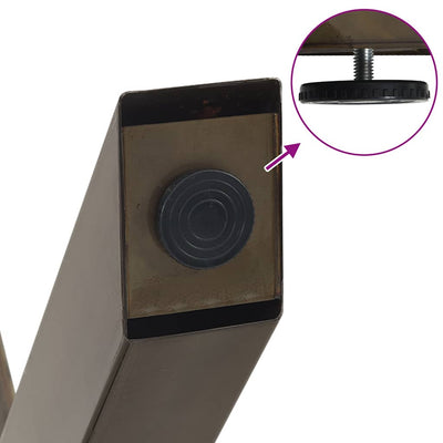 Ruokapöydän jalat U-muoto 3 kpl Luonnonteräs 57x(72-73) cm