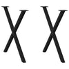 Musta ruokapöydän jalat x-muotoiset Pantil 70x(72-73)cm (2 kpl teräs)