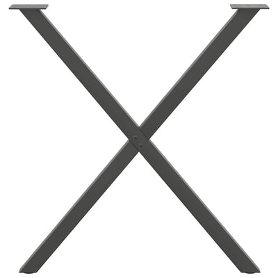 Ruokapöydän jalat X-muotoiset 2 kpl Antrasiitti 70x(72-73) cm