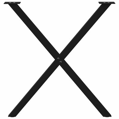 Ruokapöydän jalat X-muotoiset 2 kpl Musta 80x(72-73) cm Teräs