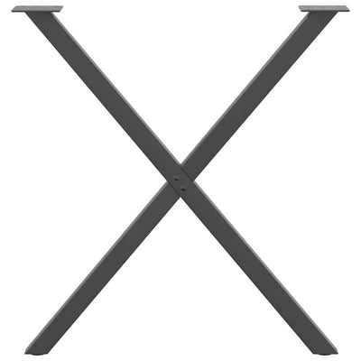 Ruokapöydän jalat X-muotoiset 2 kpl Antrasiitti 80x(72-73) cm