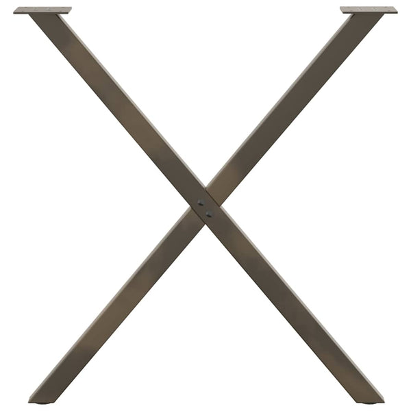 Ruokapöydän jalat X-muotoiset 2 kpl Luonnonvärinen teräs 80x(72-73) cm Teräs