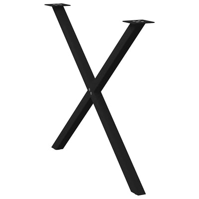 Ruokapöydän jalat X-muotoiset 2 kpl Musta 90x(72-73) cm Teräs