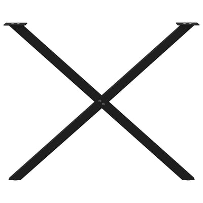 Ruokapöydän jalat X-muotoiset 2 kpl Musta 90x(72-73) cm Teräs