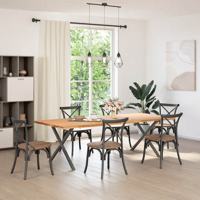 Ruokapöydän jalat X-muotoiset 2 kpl Antrasiitti 90x(72-73) cm