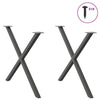Antrasiitti ruokapöydän jalat x-muotoiset Pantil 90x(72-73)cm (2 kpl)