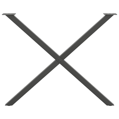 Ruokapöydän jalat X-muotoiset 2 kpl Antrasiitti 90x(72-73) cm