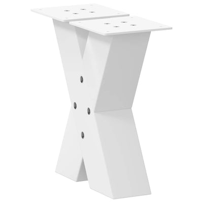 Sohvapöydän jalat X-muotoiset 2 kpl Valkoinen 30x(30-31) cm