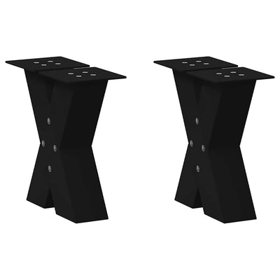 Sohvapöydän jalat X-muotoiset 2 kpl Musta 40x(30-31) cm Teräs