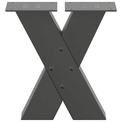 Sohvapöydän jalat X-muotoiset 2 kpl Antrasiitti 40x(30-31) cm