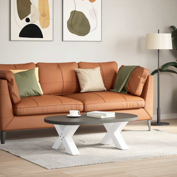 Sohvapöydän jalat X-muotoiset 2 kpl valkoinen 50x(30-31) cm teräs
