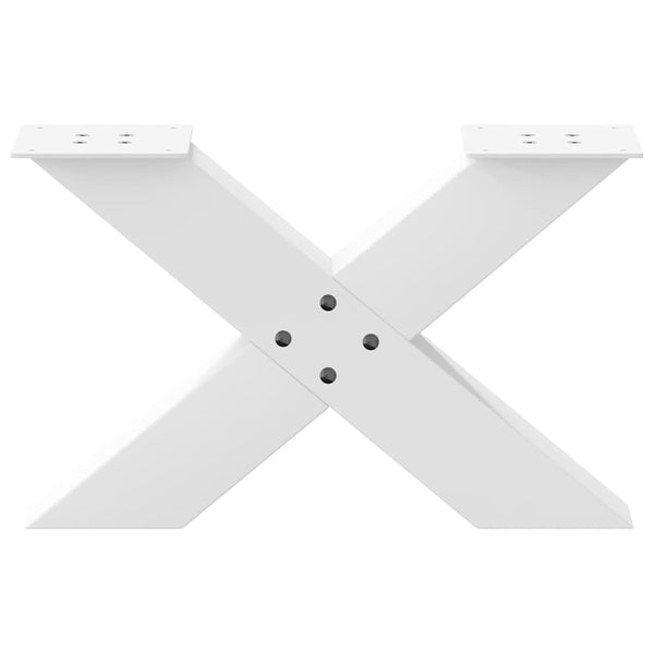 Sohvapöydän jalat X-muotoiset 2 kpl valkoinen 50x(30-31) cm teräs