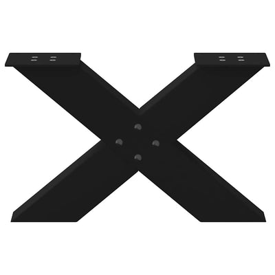 Sohvapöydän jalat X-muotoiset 2 kpl Musta 60x(30-31) cm Teräs