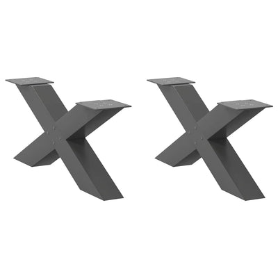 Sohvapöydän jalat X-muotoiset 2 kpl Antrasiitti 70x(30-31) cm