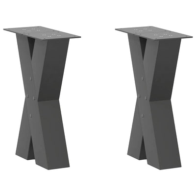 Sohvapöydän jalat X-muotoiset 2 kpl Antrasiitti 28x(42-43) cm