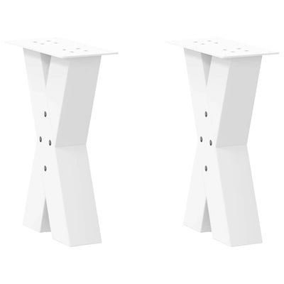 Sohvapöydän jalat X-muotoiset 2 kpl Valkoinen 38x(42-43) cm