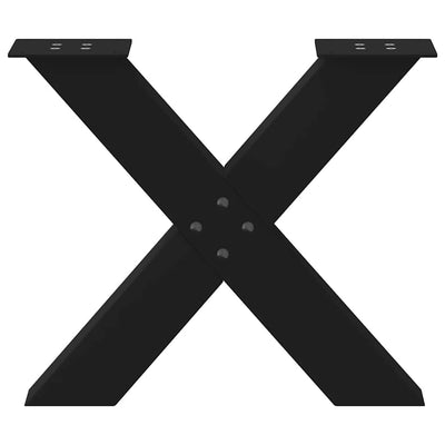 Sohvapöydän jalat X-muotoiset 2 kpl Musta 50x(42-43) cm Teräs