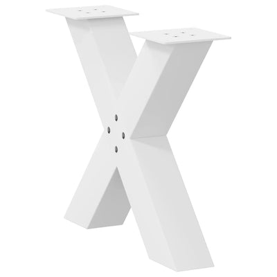 Sohvapöydän jalat X-muotoiset 2 kpl Valkoinen 50x(42-43) cm