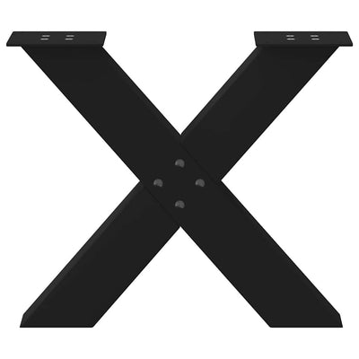 Sohvapöydän jalat X-muotoiset 2 kpl musta 60x(42-43) cm teräs