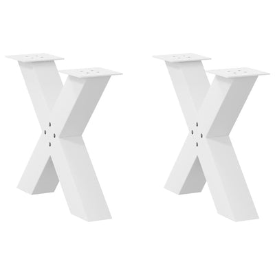 Sohvapöydän jalat X-muotoiset 2 kpl Valkoinen 60x(42-43) cm