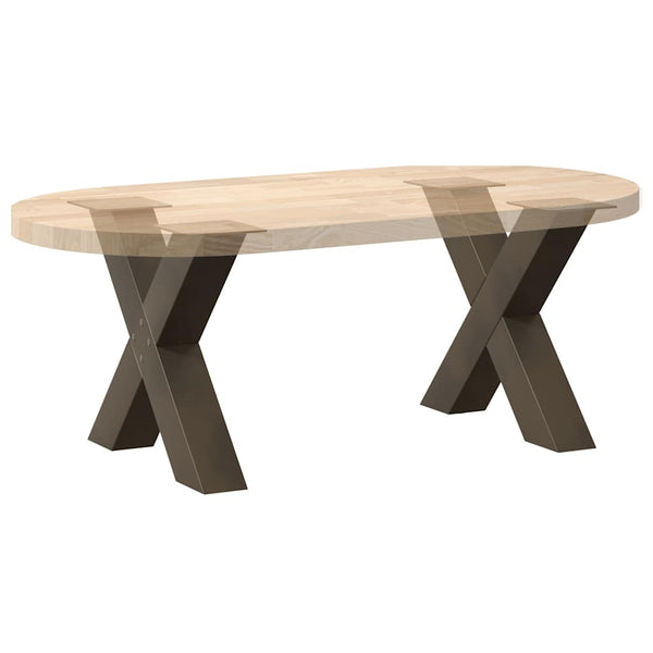Sohvapöydän jalat X-muotoiset 2 kpl Luonnonvärinen teräs 60x(42-43) cm Teräs