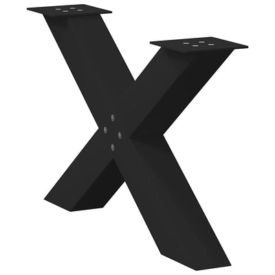Sohvapöydän jalat X-muotoiset 2 kpl Musta 70x(42-43) cm Teräs