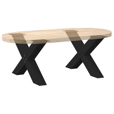 Sohvapöydän jalat X-muotoiset 2 kpl Musta 70x(42-43) cm Teräs