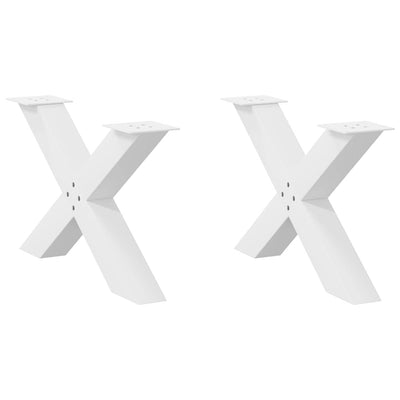 Sohvapöydän jalat X-muotoiset 2 kpl Valkoinen 70x(42-43) cm