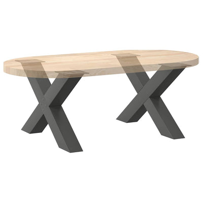 Sohvapöydän jalat X-muotoiset 2 kpl Antrasiitti 70x(42-43) cm