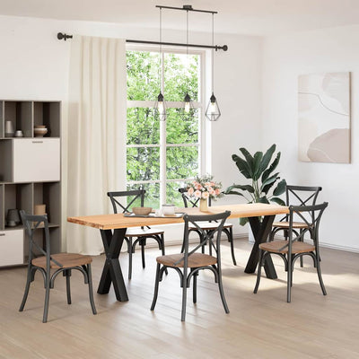 Ruokapöydän jalat X-muotoiset 2 kpl Musta 50x(72-73) cm Teräs