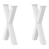 ruokapöydän jalat X-muotoiset 2 kpl valkoinen 50x(72-73) cm