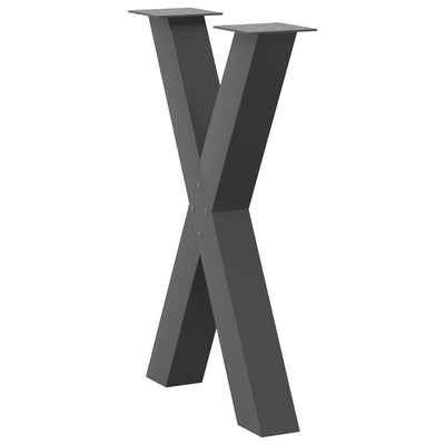 Ruokapöydän jalat X-muotoiset 2 kpl Antrasiitti 50x(72-73) cm
