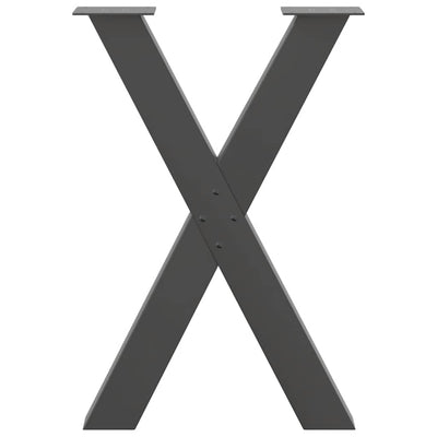 Ruokapöydän jalat X-muotoiset 2 kpl Antrasiitti 50x(72-73) cm